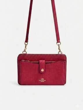 Coach Noa Pop-Up Messenger Leather Bag In Berry